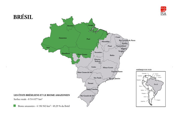 Les états brésiliens et le biome amazonien.
